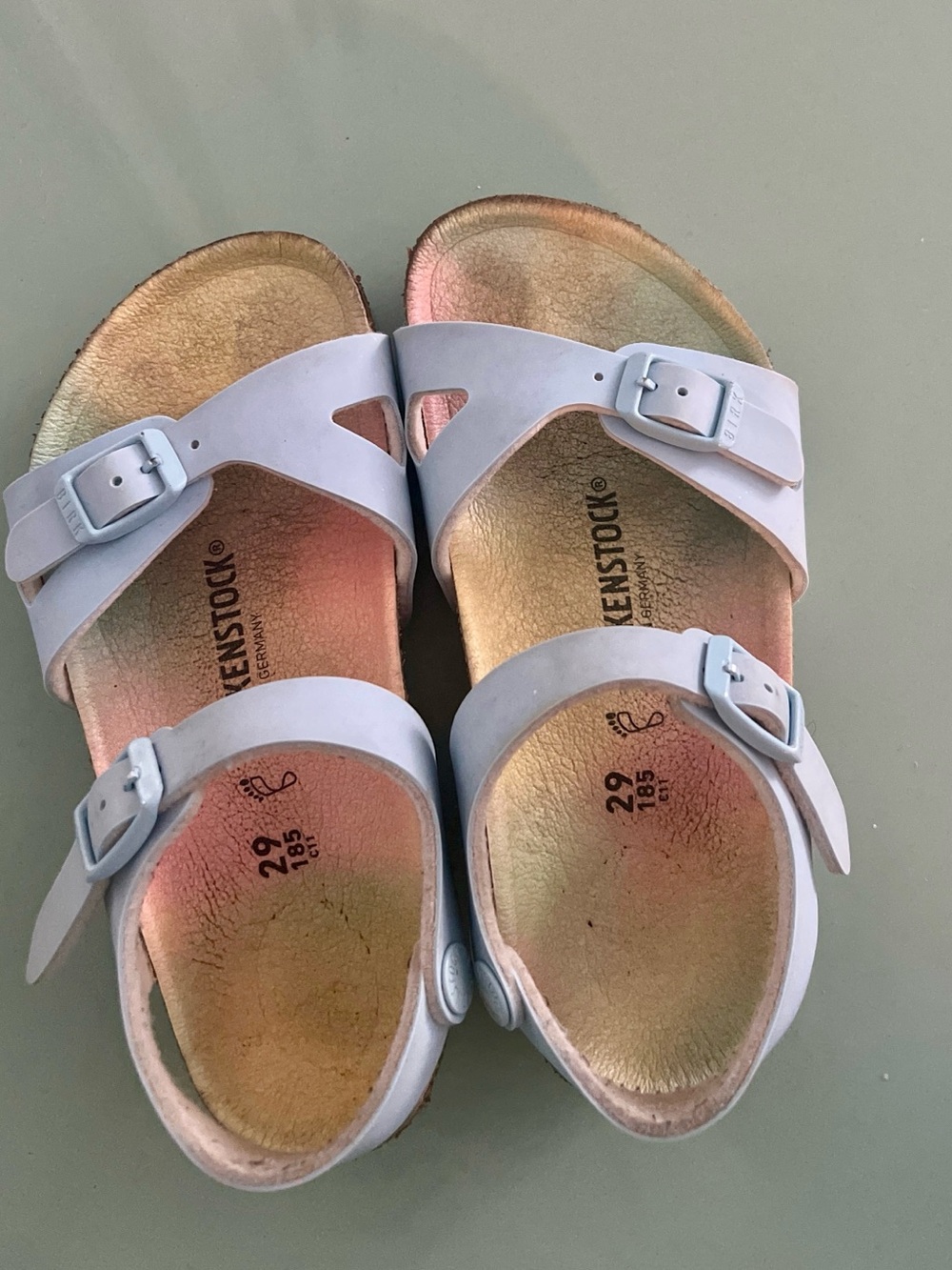 Birkenstock Kids Rio Birko-Flor Sandals – Light Blue (Size EU 29 / US 11–11.5)
